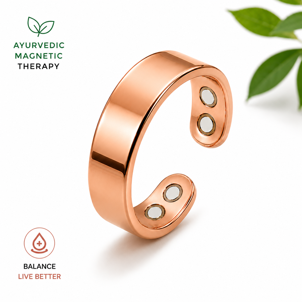 Adjustable Magnetic Wellness Ring for Men and Women, Rose Gold, Everyday Comfort and Style