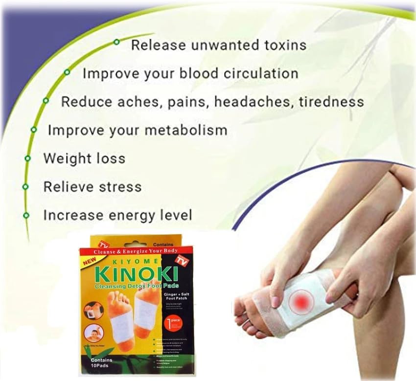 Cleansing Detox Foot Pads for Natural Overnight Detox — Buy 1 Get 1 Free, Pack of 10 Pads Each