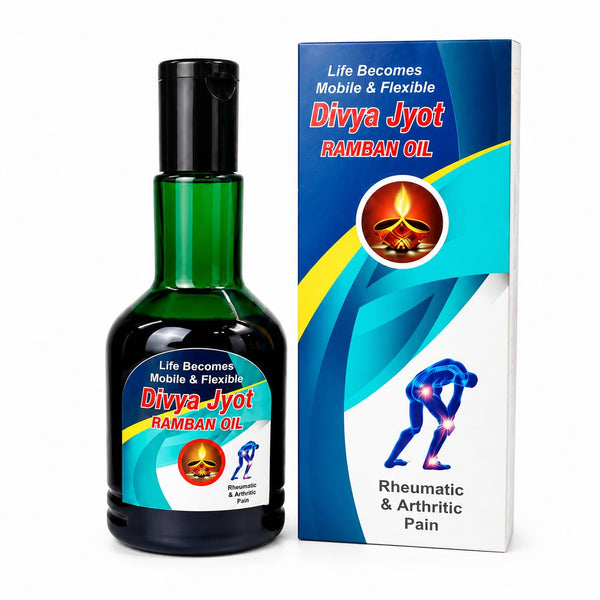 Divya Jyot Ramban Tel Ayurvedic Herbal Massage Oil for Joint and Body Comfort, 100ml