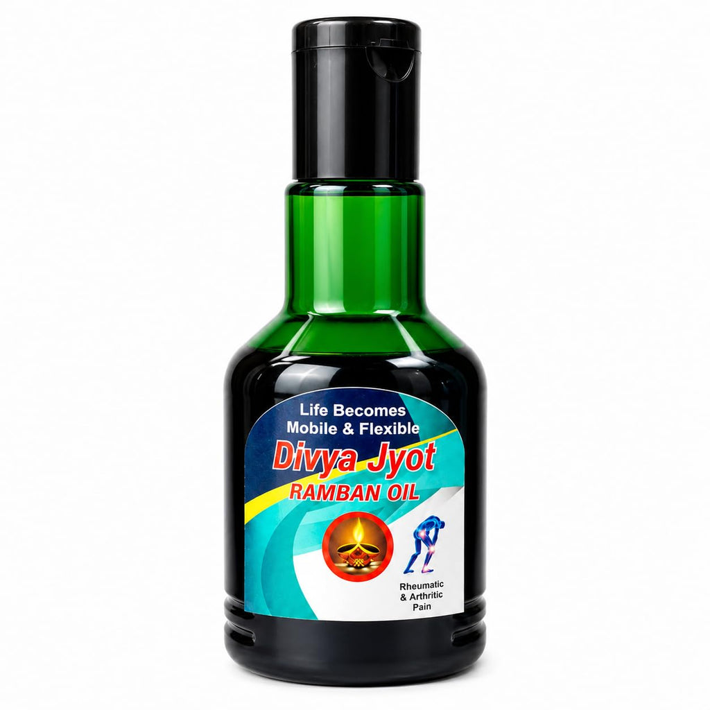 Divya Jyot Ramban Tel Ayurvedic Herbal Massage Oil for Joint and Body Comfort, 100ml