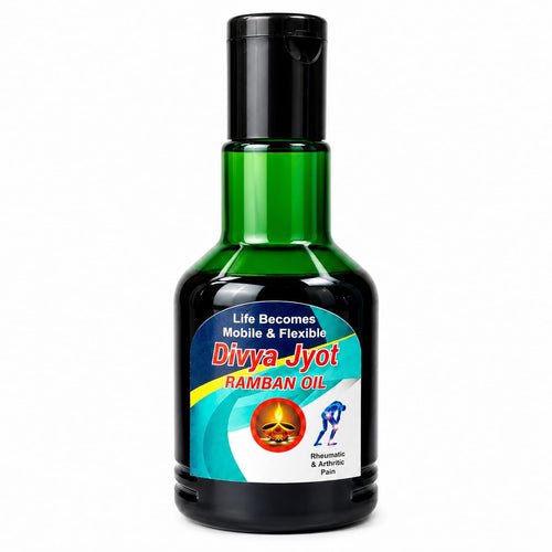 Divya Jyot Ramban Tel Ayurvedic Herbal Massage Oil for Joint and Body Comfort, 100ml
